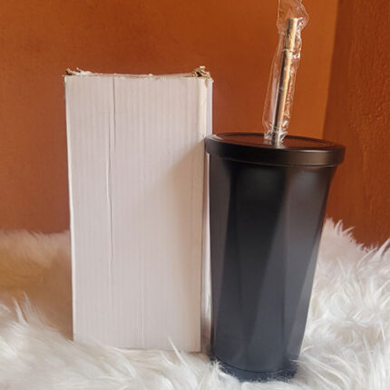 Insulated Stainless Steel Cup with Straw – Leakproof, Double-Walled Tumbler for Hot & Cold Drinks