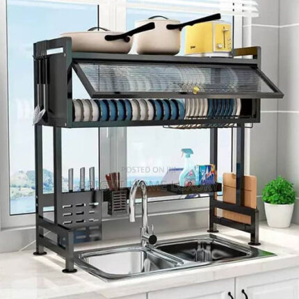 Big Steel Plate Rack – Heavy-Duty Dish Drainer & Kitchen Organizer