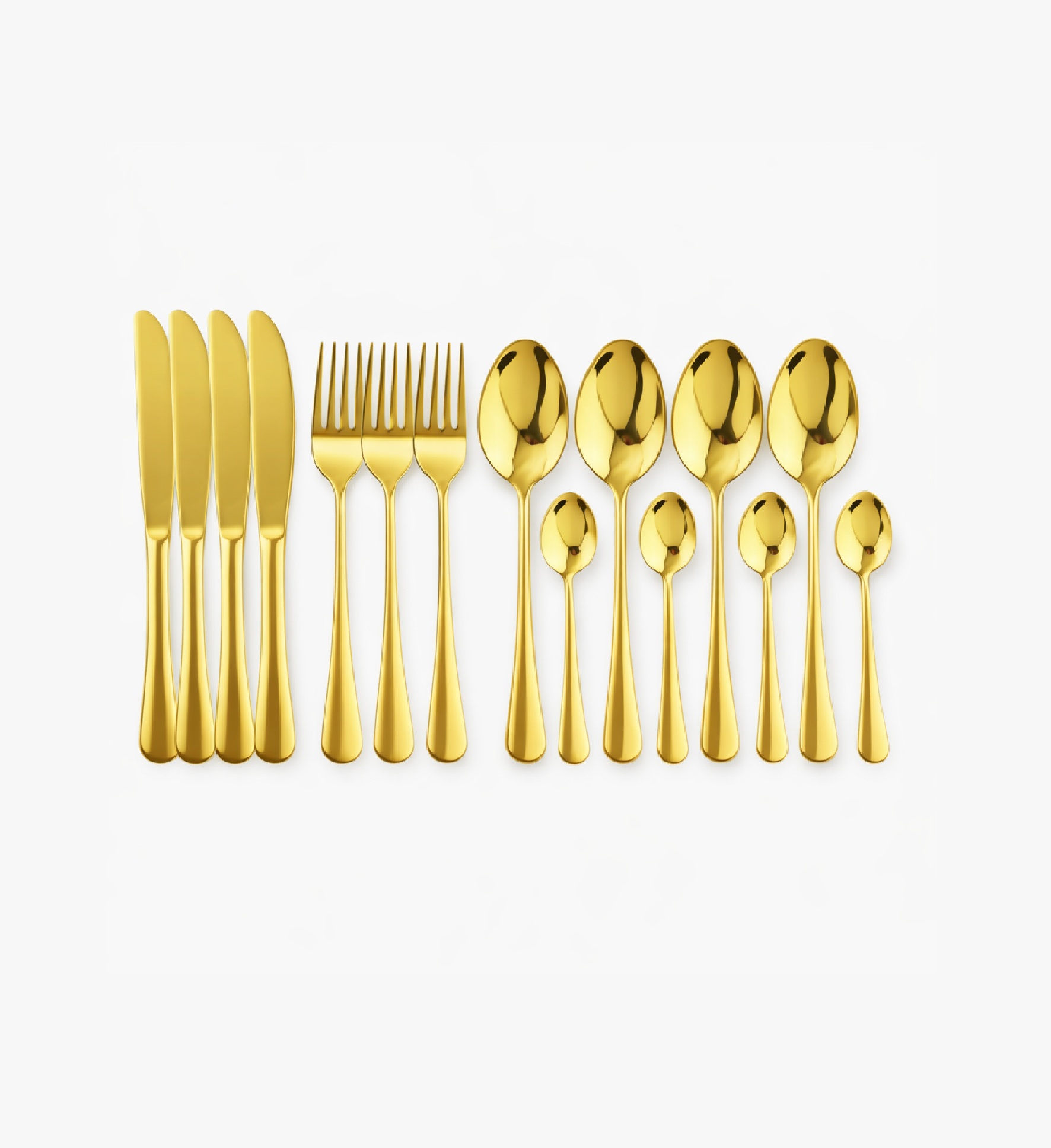 Gold cutlery set in a gift box Gold cutlery set in a gift box - Image 1