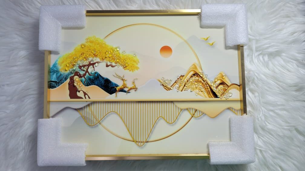 WhatsApp Image 2026-01-26 at 30111 PM-2e6c1036 Oil Painting With Gems and Steel Frame - Image 1